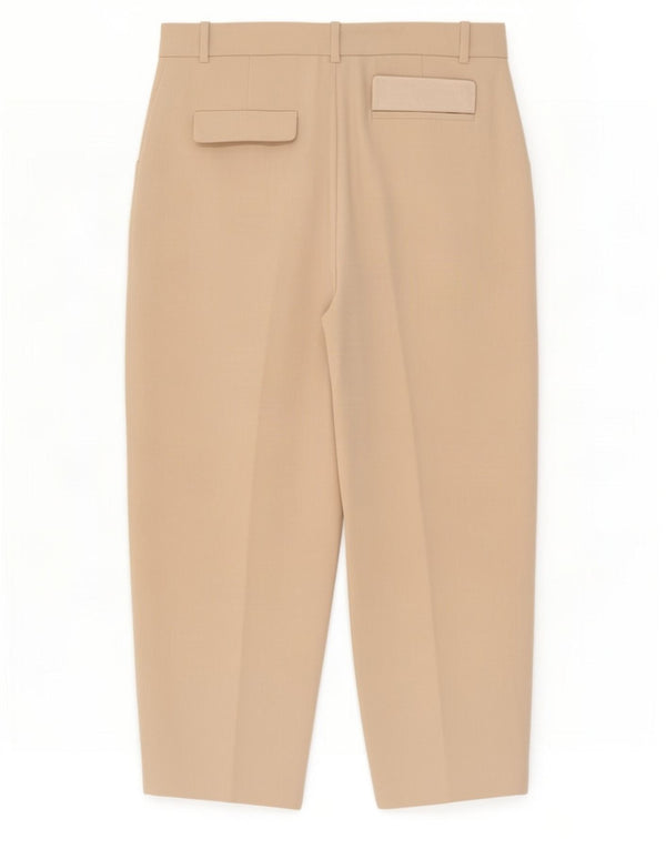 Женские укороченные брюки с завышенной талией Zara, большие W32 L25, бежевые