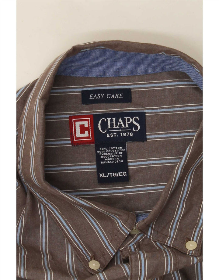 Мужская рубашка Chaps Easy Care XL, серая, в тонкую полоску, хлопок