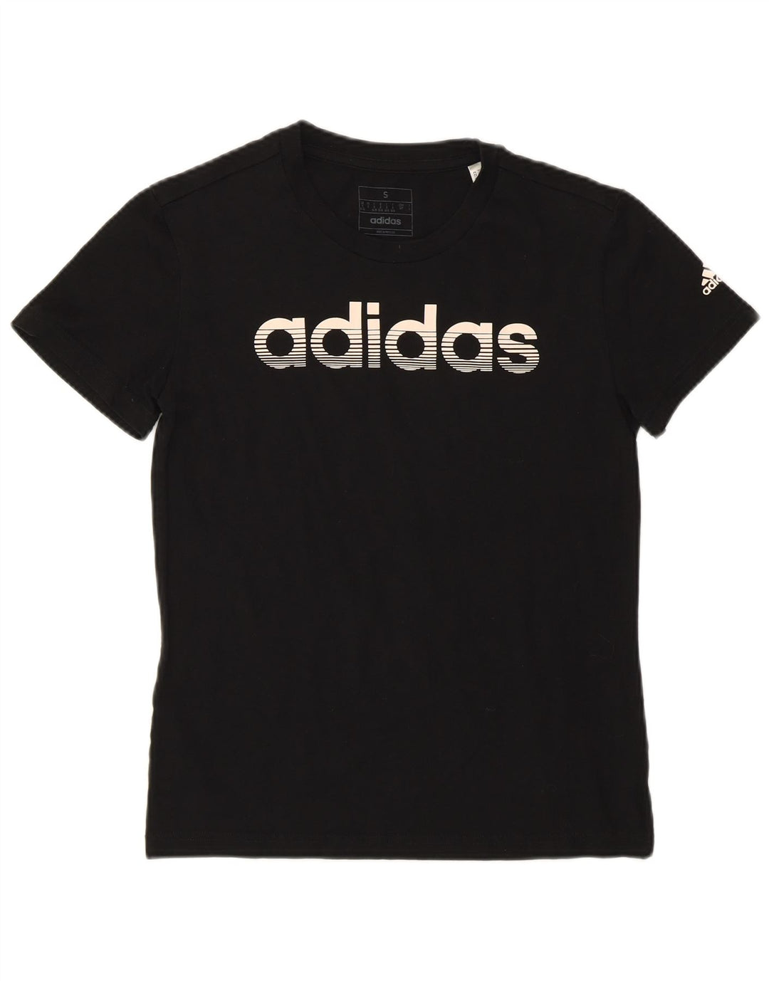 Женская футболка с рисунком ADIDAS Top UK 8/10, маленький черный хлопок