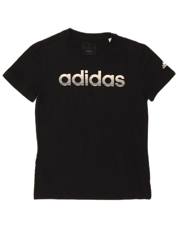 Женская футболка с рисунком ADIDAS Top UK 8/10, маленький черный хлопок