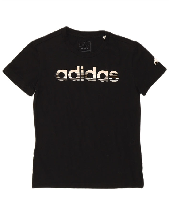 Женская футболка с рисунком ADIDAS Top UK 8/10, маленький черный хлопок