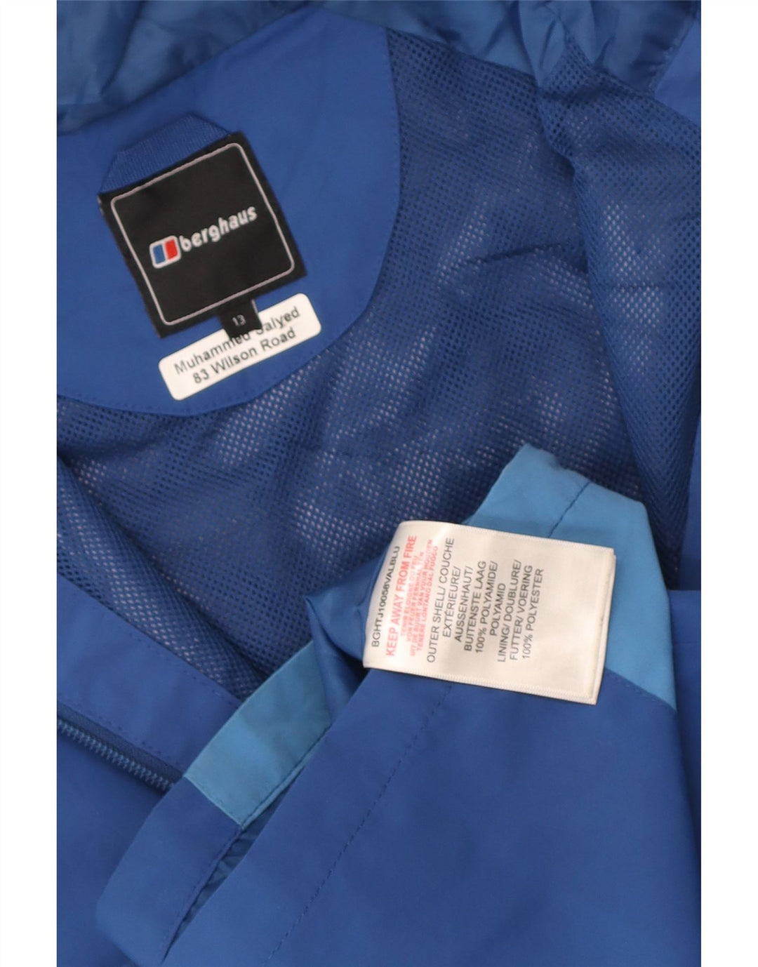Berghaus Дождевик с капюшоном для мальчиков 12–13 лет Синий Полиамид с цветными блоками