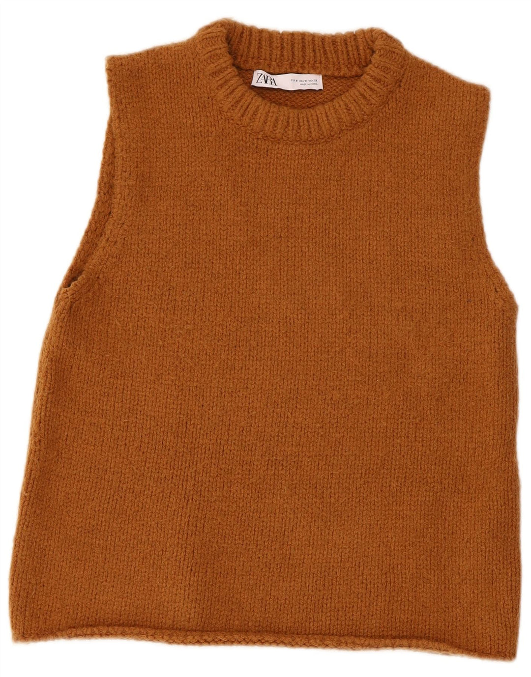 Женская майка Zara Vest UK 12, средний коричневый акрил