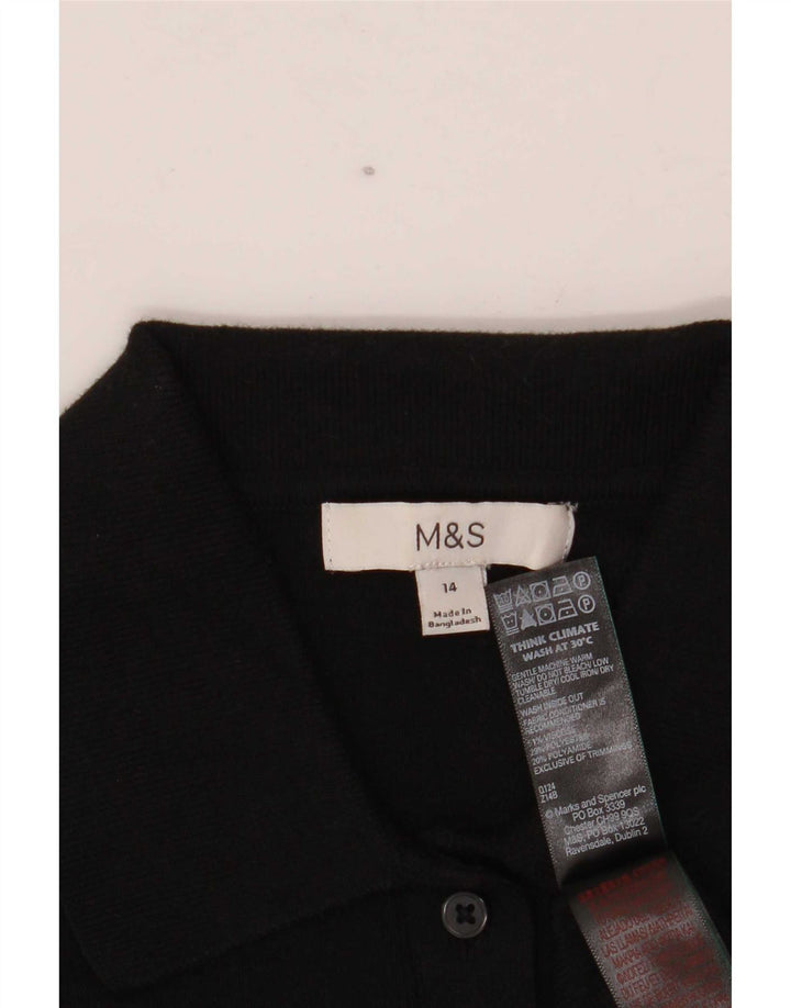 Женский свободный кардиган Marks & Spencer UK 14, большой черный вискоза
