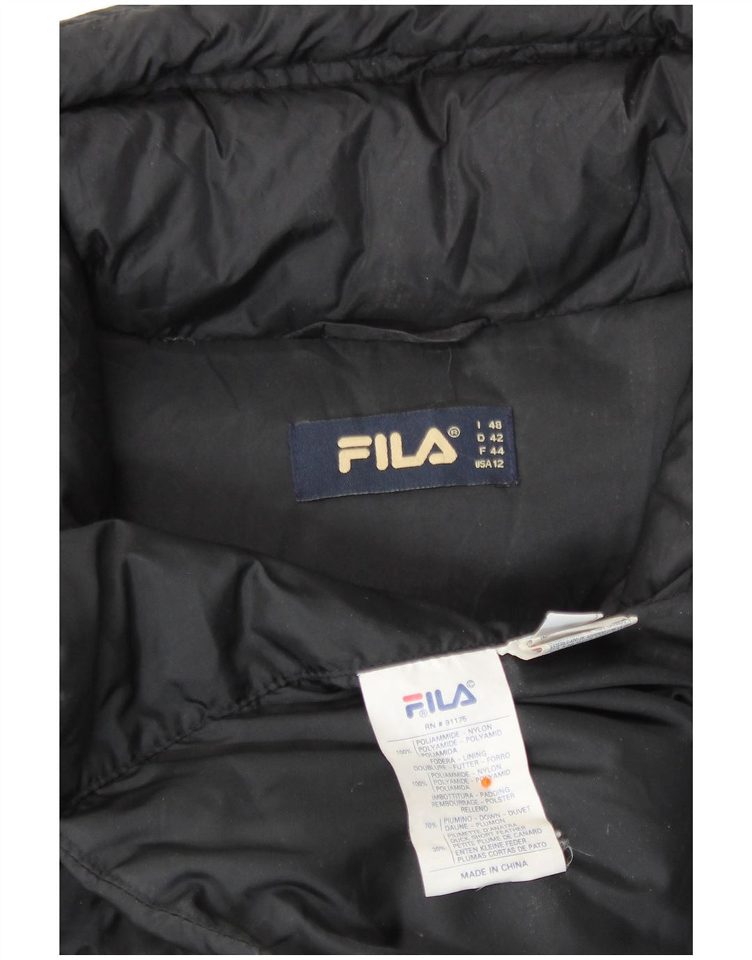 Женский пуховик Fila IT 48 XL Черный Полиамид