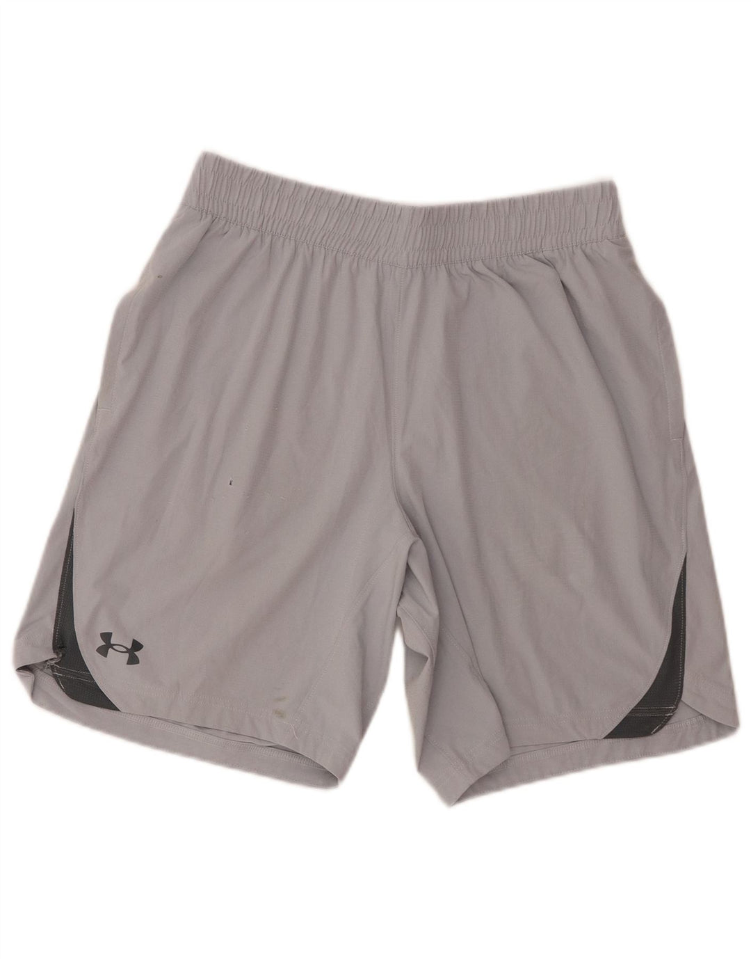 Мужские спортивные шорты с графическим рисунком Under Armour, средне-серые, полиэстер с цветными блоками