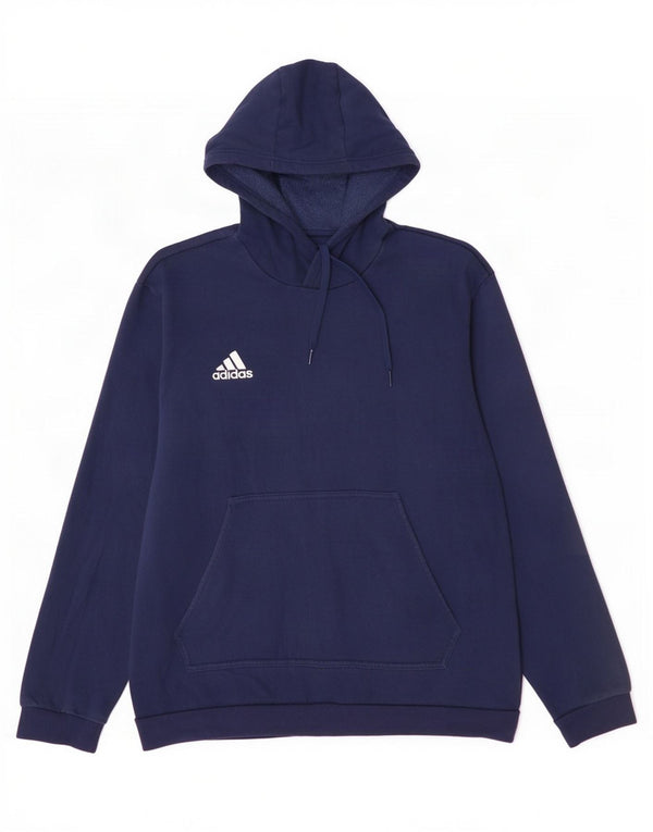 Мужской джемпер с капюшоном Adidas, большой темно-синий, хлопок