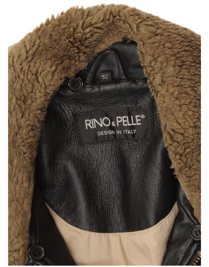 Мужская кожаная куртка-авиатор RINO & PELLE IT 52 XL, черная кожа