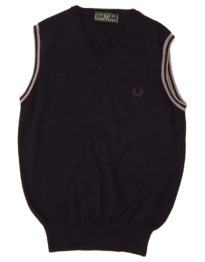 Мужская майка Fred Perry, маленькая, темно-синяя, шерстяная.