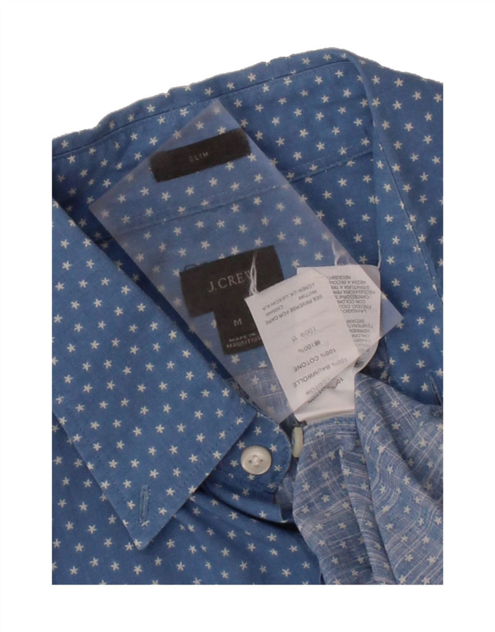 J. CREW Mens Slim Shirt Medium Blue Spotted Cotton Vintage J. Crew and Second-Hand J. Crew from Messina Hembry 