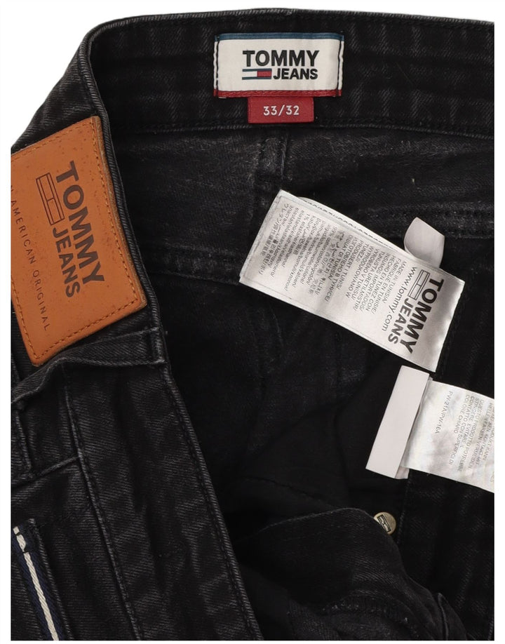 Мужские узкие джинсы Tommy Hilfiger W33 L32, черный хлопок