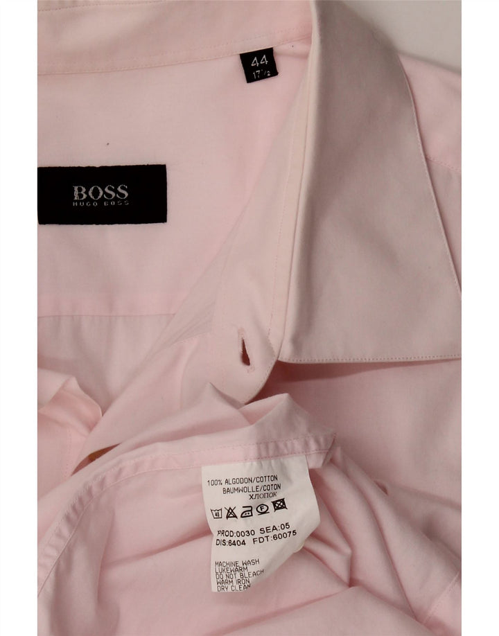 Мужская рубашка HUGO BOSS, размер 17 1/2 44 XL, розовая, хлопок