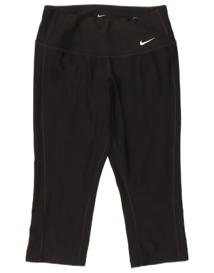 Женские леггинсы-капри Nike Dri Fit UK 6 XS, черный полиэстер