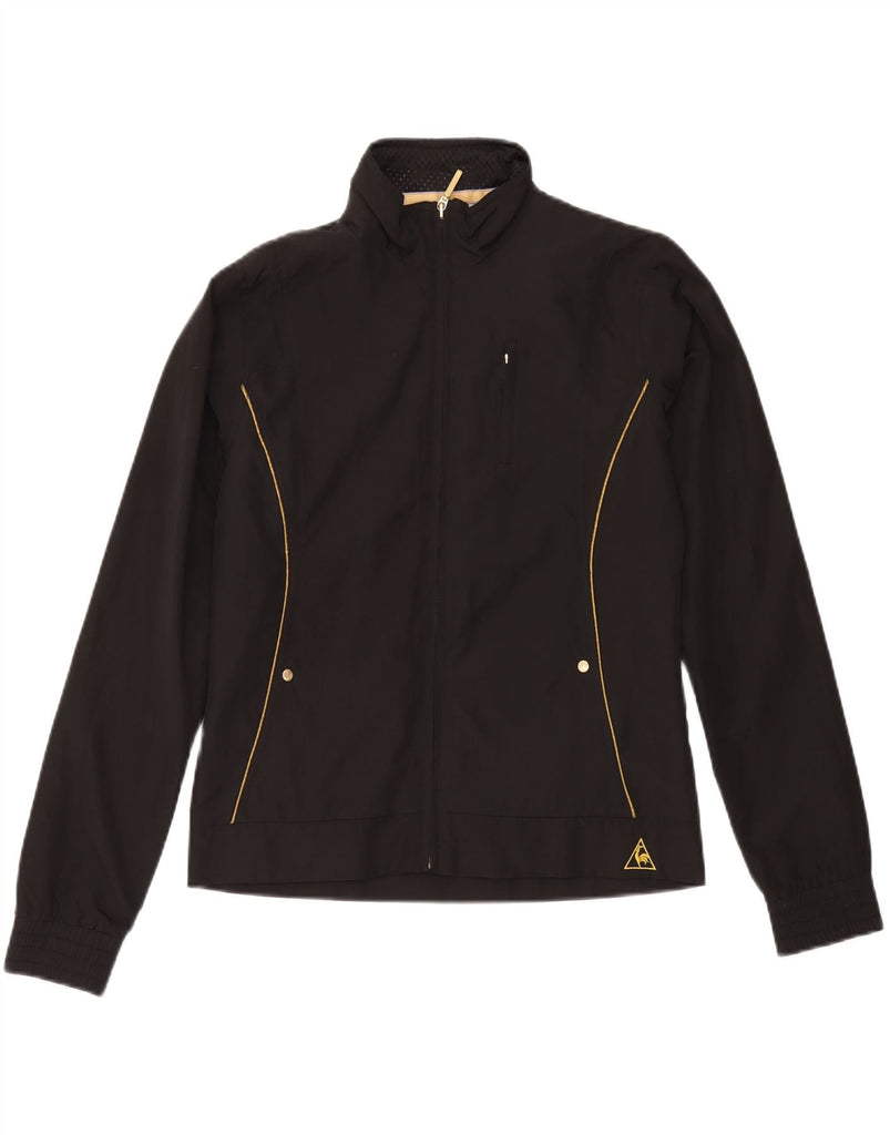 LE COQ SPORTIF Womens Tracksuit Top Jacket UK 14 Large Black Polyester Vintage Le Coq Sportif and Second-Hand Le Coq Sportif from Messina Hembry 