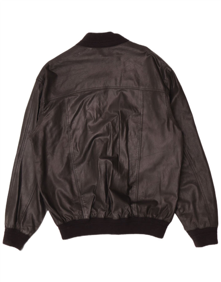 Винтажная мужская кожаная куртка IT 58 4XL черная