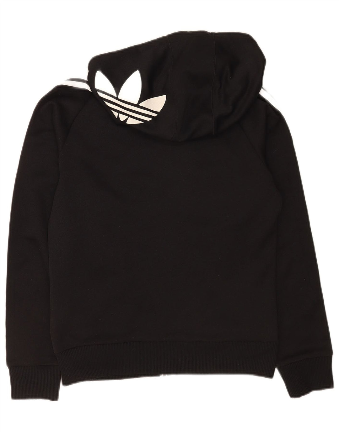 Женский свитер с капюшоном Adidas на молнии с графическим рисунком UK 12, средний черный, полиэстер