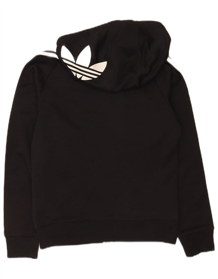 Женский свитер с капюшоном Adidas на молнии с графическим рисунком UK 12, средний черный, полиэстер