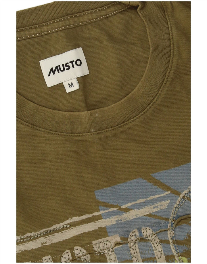 Мужская футболка с рисунком Musto, средний цвет, хаки, хлопок