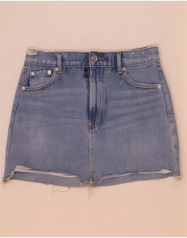 Женская джинсовая мини-юбка Zara XS W24 синяя