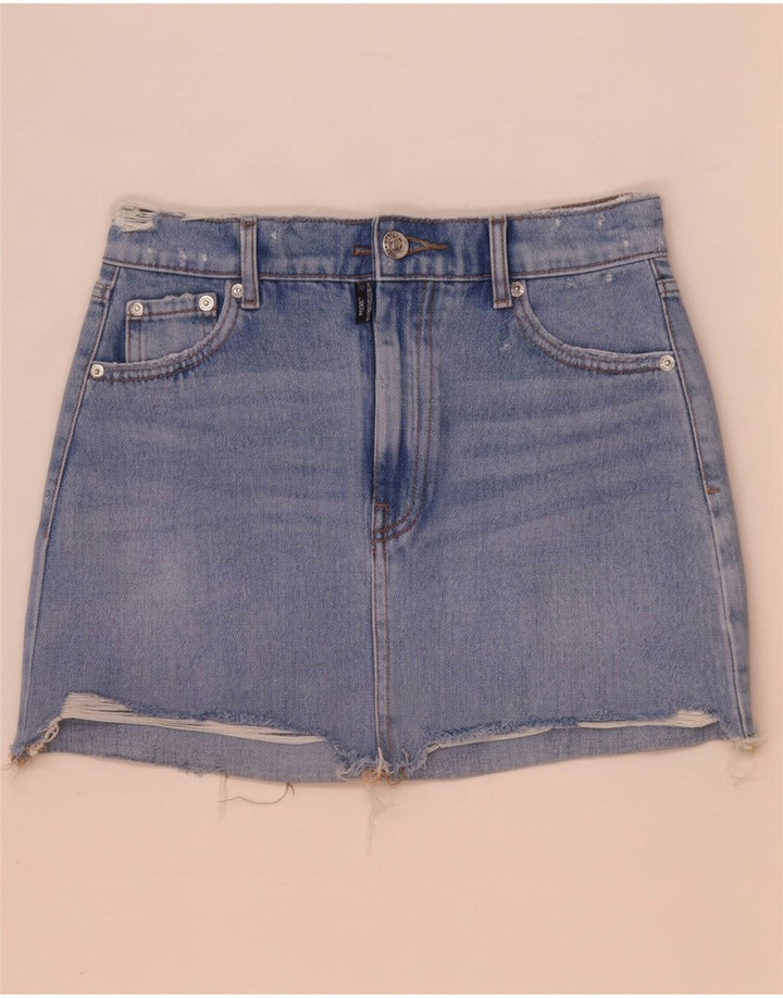 Женская джинсовая мини-юбка Zara XS W24 синяя