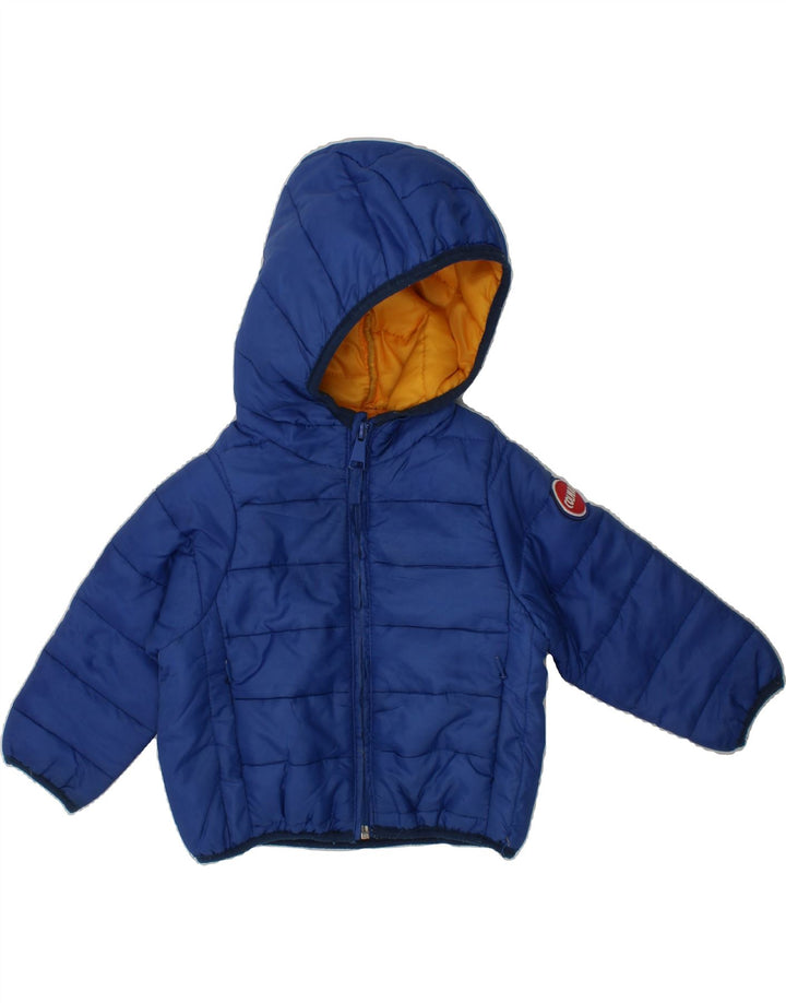 COLMAR Baby Boys Hooded Padded Jacket 9-12 Months Blue Vintage Colmar and Second-Hand Colmar from Messina Hembry 