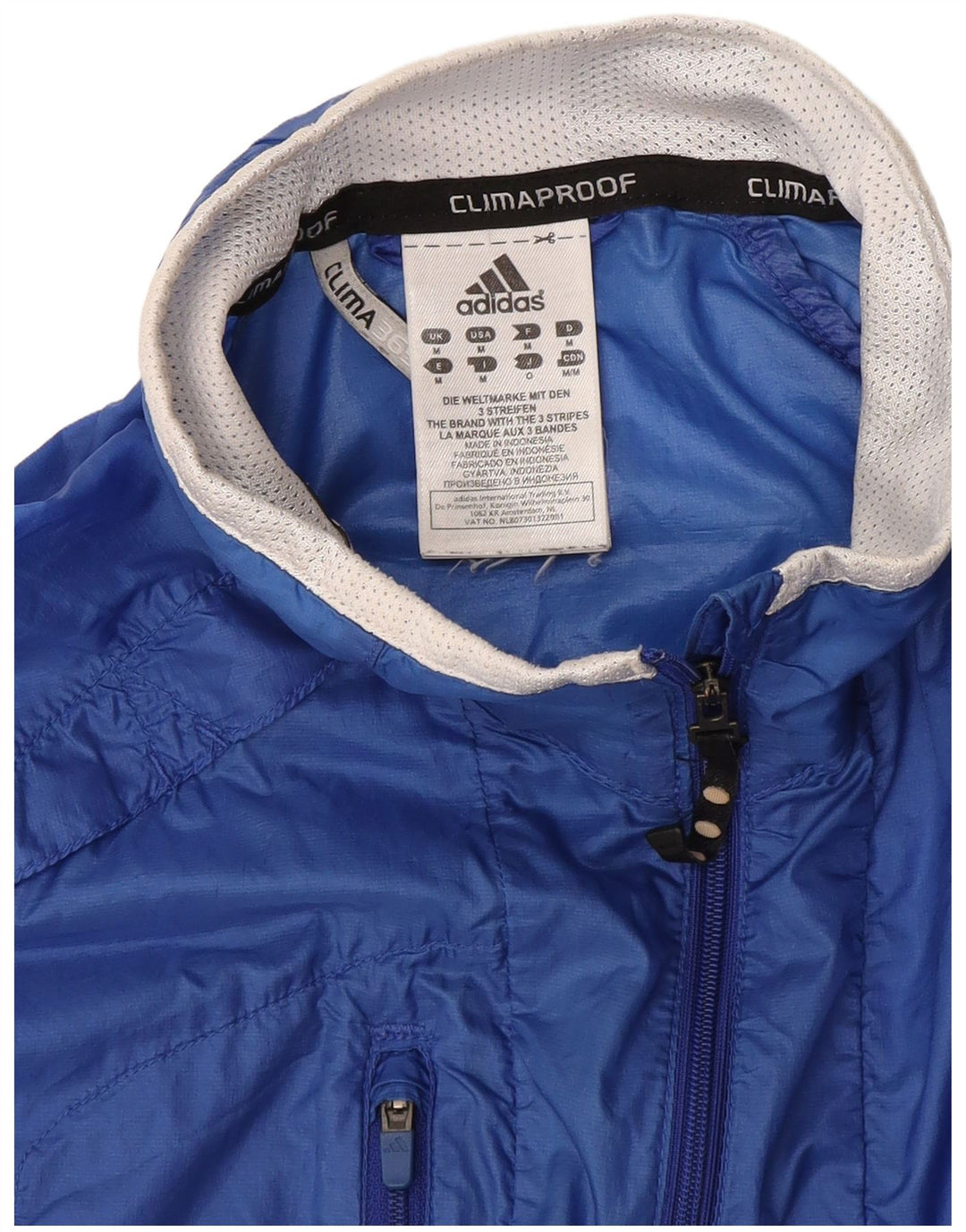 Мужская куртка-дождевик Adidas Clima Proof UK 38, средний синий полиамид
