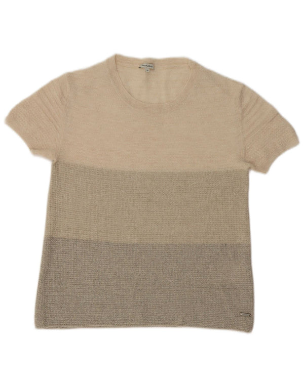 Женский джемпер с вырезом лодочкой Генри Коттонс IT 38 XS Бежевый в полоску