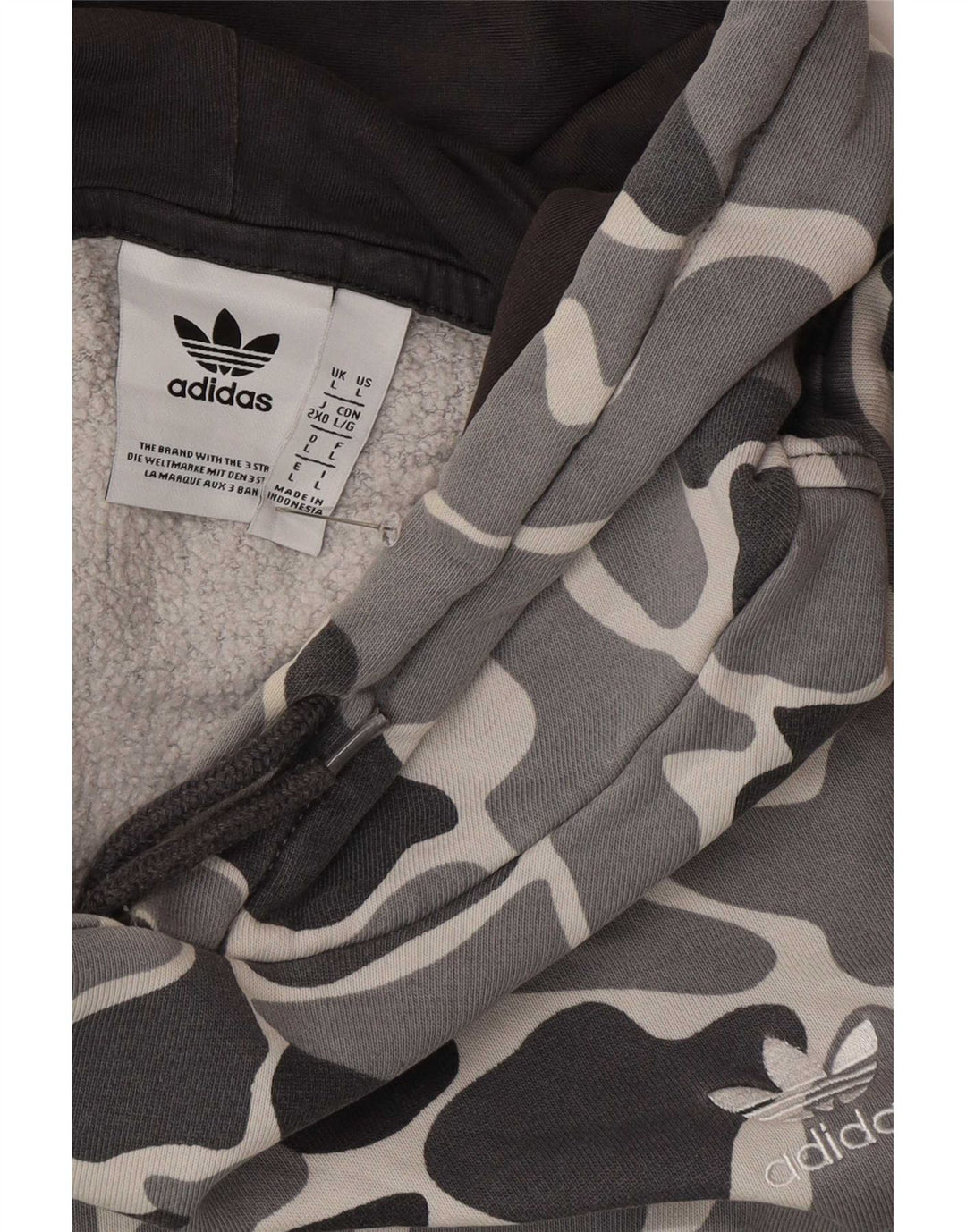 Мужской джемпер с капюшоном Adidas, большой серый камуфляж