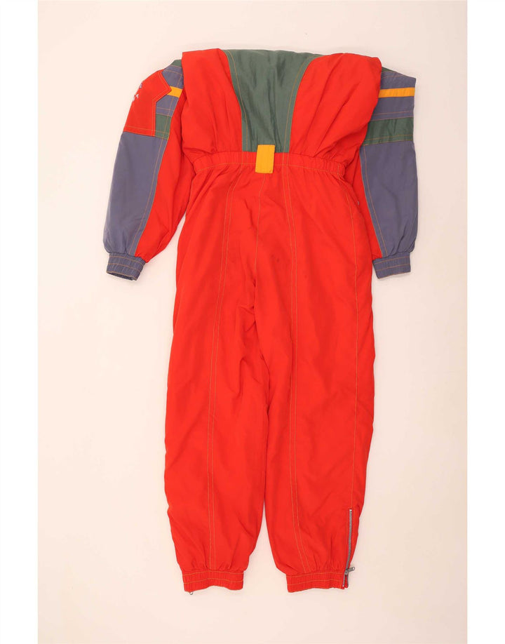 Мужской лыжный комбинезон Ninety Eight UK 40, полиэстер с цветными блоками, средний красный