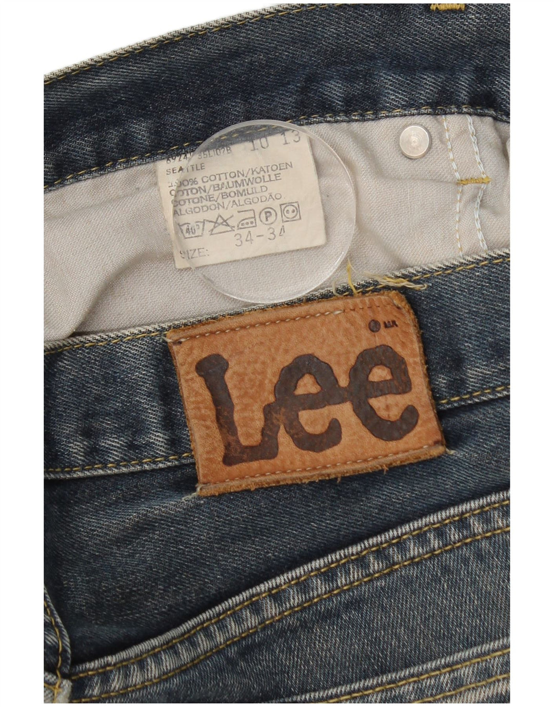 Мужские прямые джинсы Lee Seattle W34 L30, синий хлопок