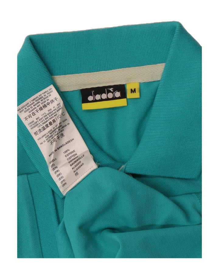 DIADORA Mens Polo Shirt Medium Blue Cotton Vintage Diadora and Second-Hand Diadora from Messina Hembry 