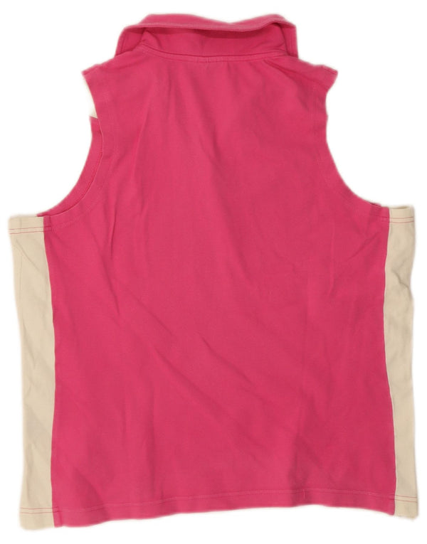 Женская укороченная рубашка-поло без рукавов Champion UK 18 XL, розовая хлопковая рубашка с цветными блоками