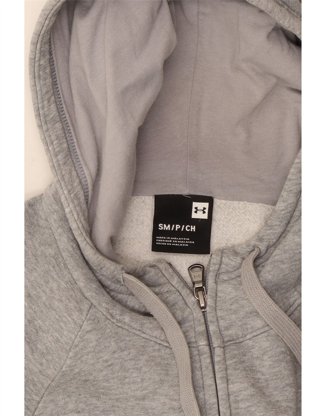 Мужской свитер с капюшоном на молнии UNDER ARMOR, маленький серый