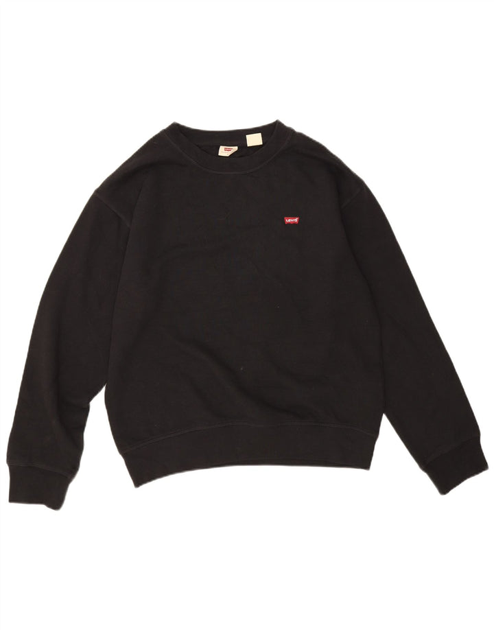 Женский джемпер-толстовка оверсайз Levi's, размер UK 10, маленький, черный, хлопок