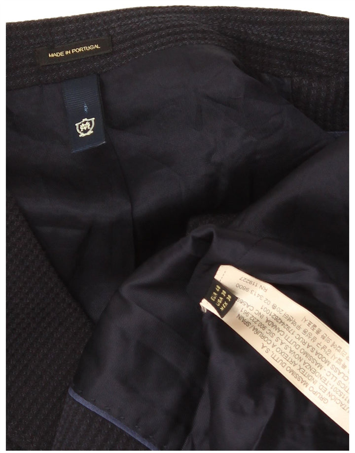 Мужской пиджак с 2 пуговицами Massimo Dutti EU 48, средний темно-синий ацетат