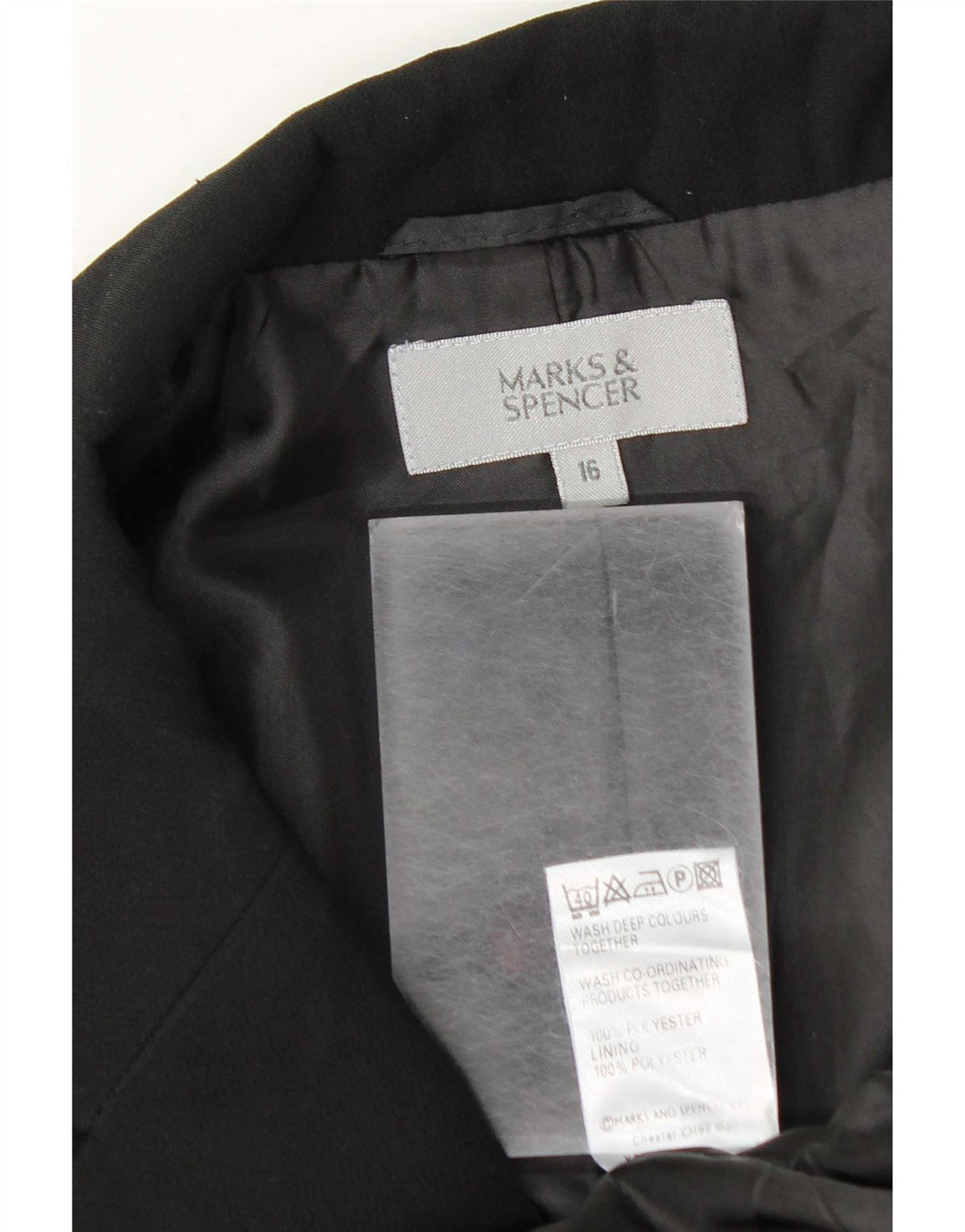 Женский пиджак с 2 пуговицами Marks & Spencer, Великобритания 16, большой черный полиэстер