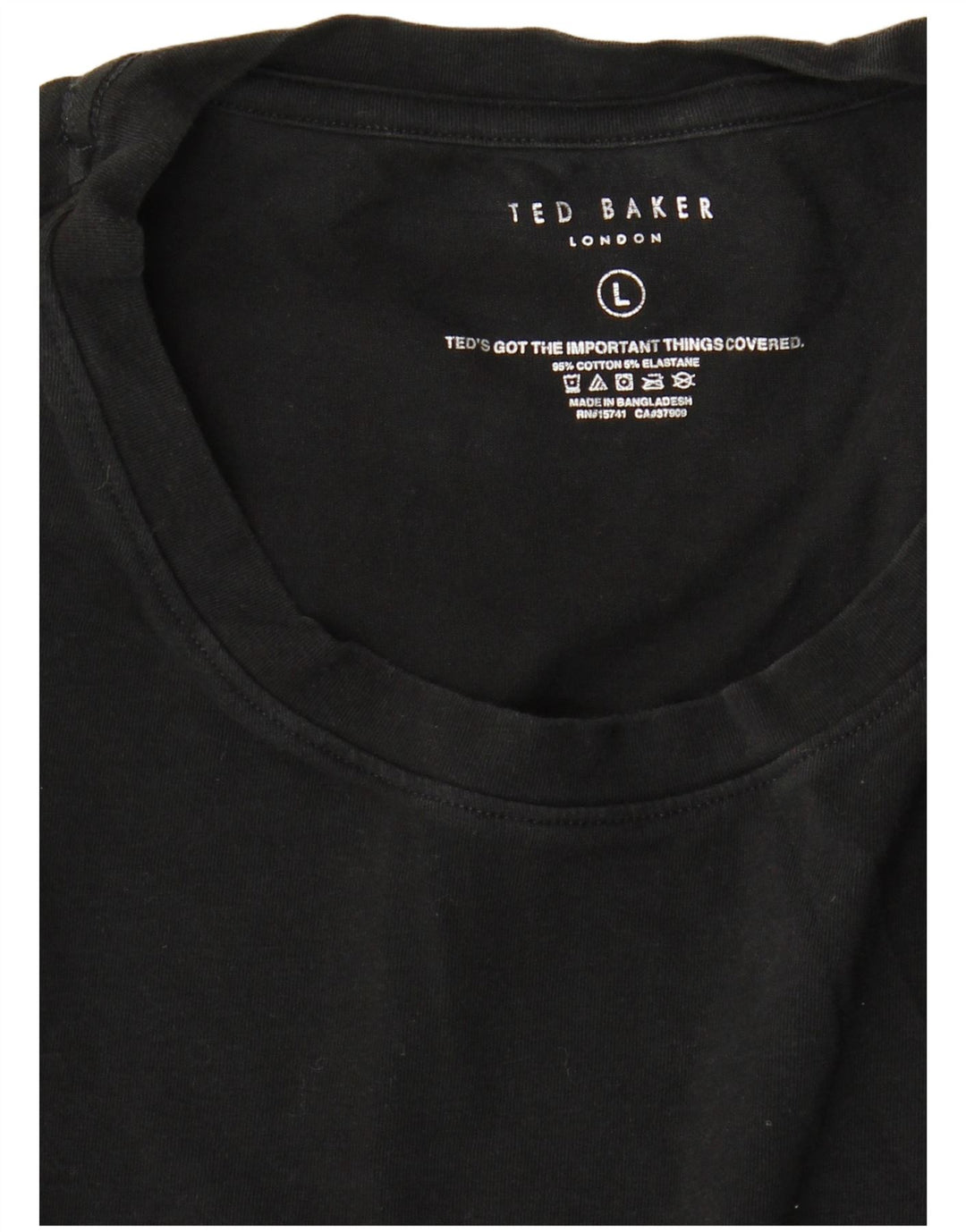 Мужская футболка Ted Baker, большой черный хлопок