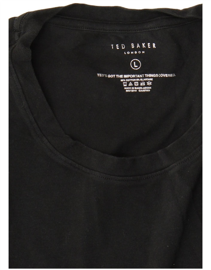 Мужская футболка Ted Baker, большой черный хлопок