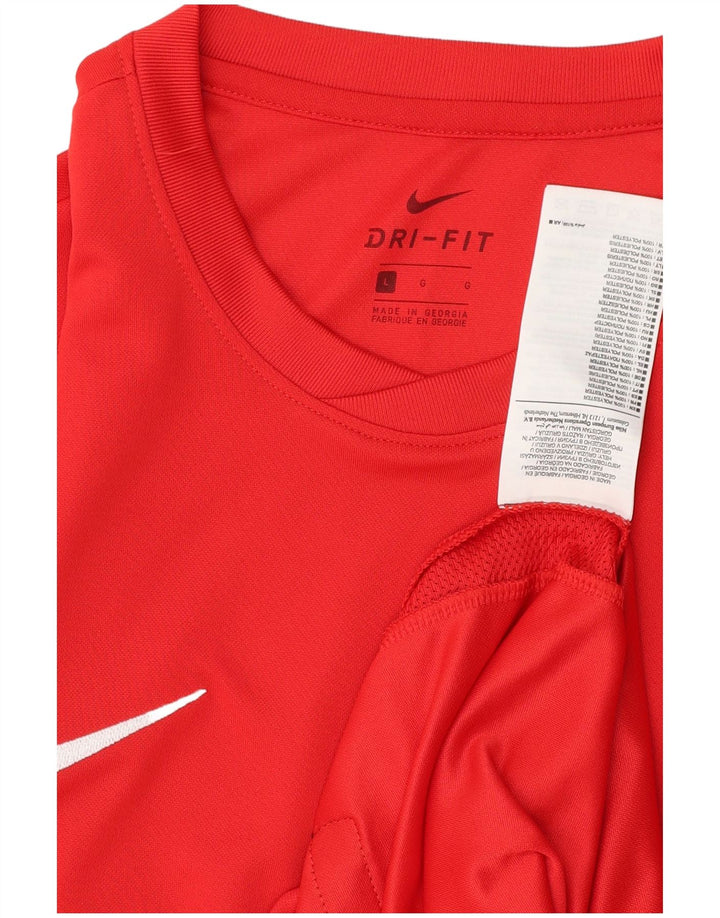 Мужская футболка NIKE Dri Fit с рисунком, большой красный полиэстер
