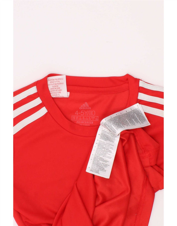 Футболка Adidas с рисунком Aeroready для мальчиков, топ 4–5 лет, красный полиэстер