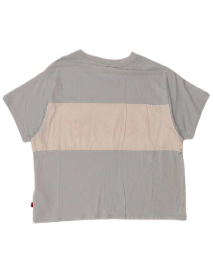 Женская футболка оверсайз с рисунком LEVI'S Top UK 10, маленькая, синяя, цветной блок