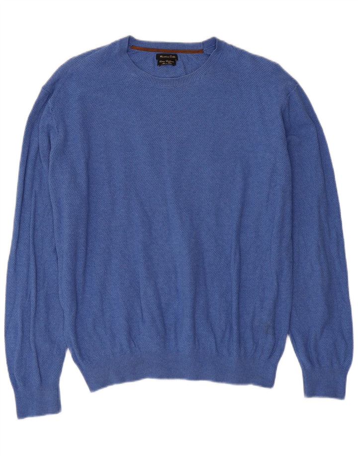 MASSIMO DUTTI Mens Crew Neck Jumper Sweater XL Blue Cotton Vintage Massimo Dutti and Second-Hand Massimo Dutti from Messina Hembry 