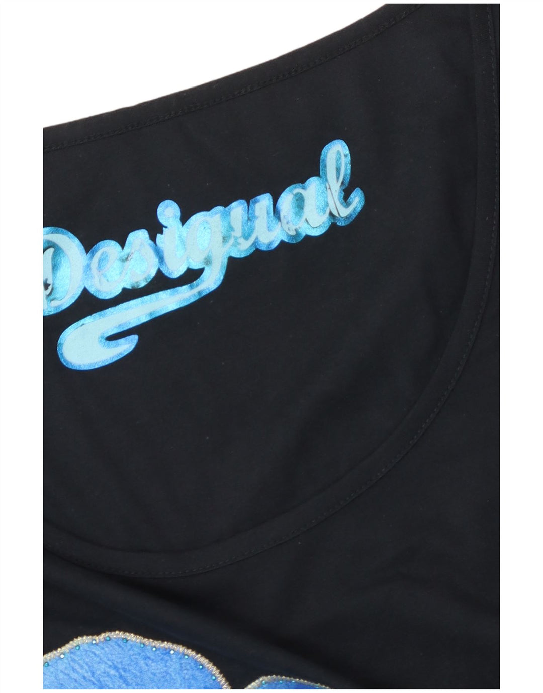 Женское асимметричное платье-туника Desigual UK 14, средний черный с цветочным принтом