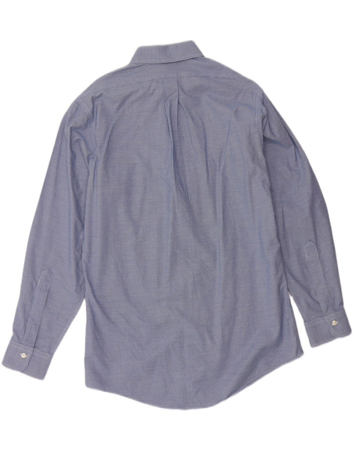 Мужская рубашка приталенного кроя BROOKS BROTHERS, размер 15 1/2, средний синий с узором «гусиные лапки»