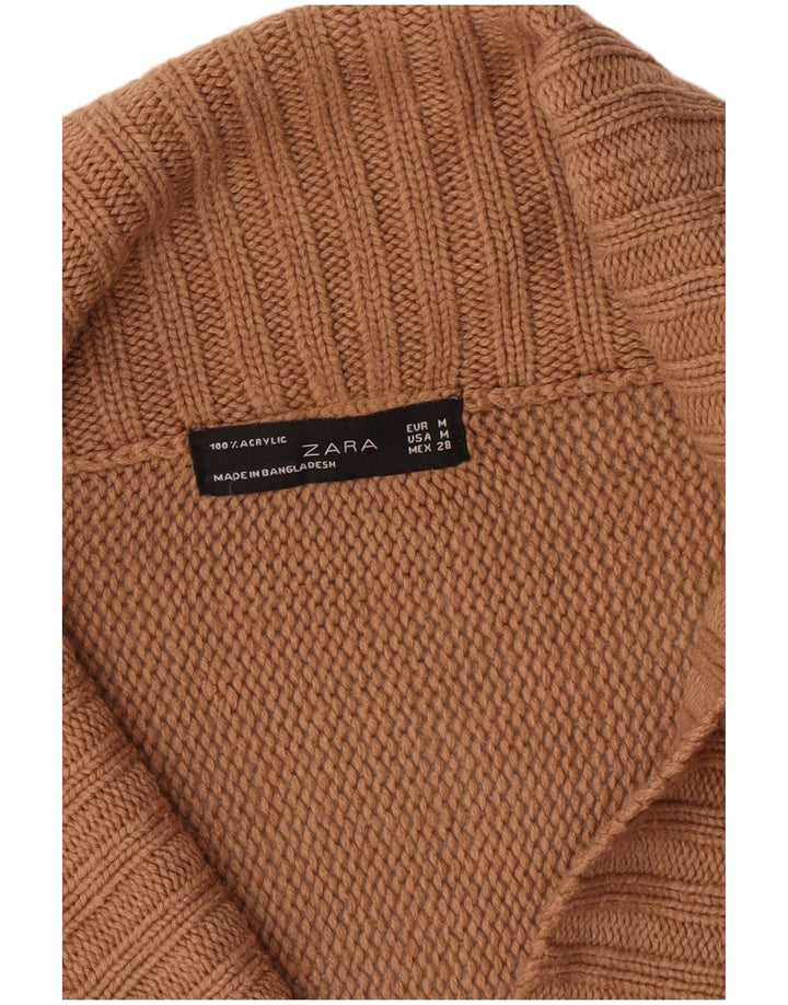 Женский кардиган Zara UK 14, средний коричневый цвет
