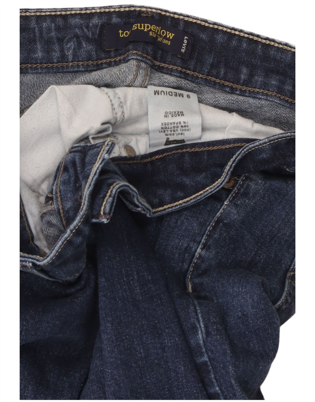 Женские джинсы Levi's 524 Super Low Skinny US 9 Medium W32 L31 Синий хлопок