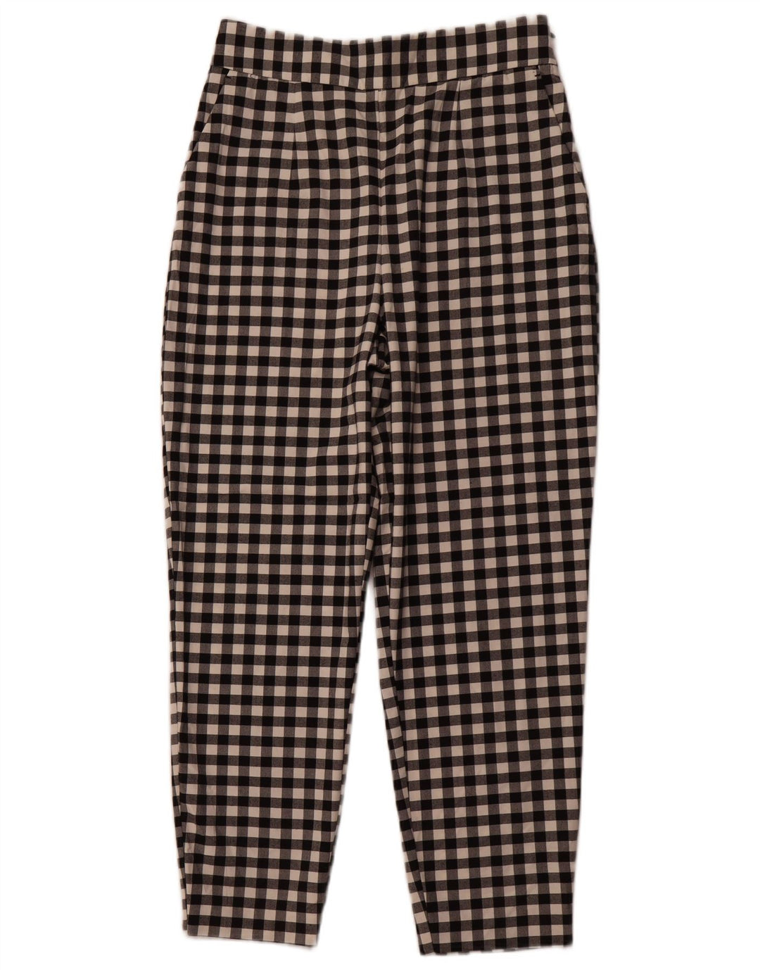 Женские зауженные брюки чинос ZARA, средний размер W28 L26, черный полиэстер в мелкую клетку