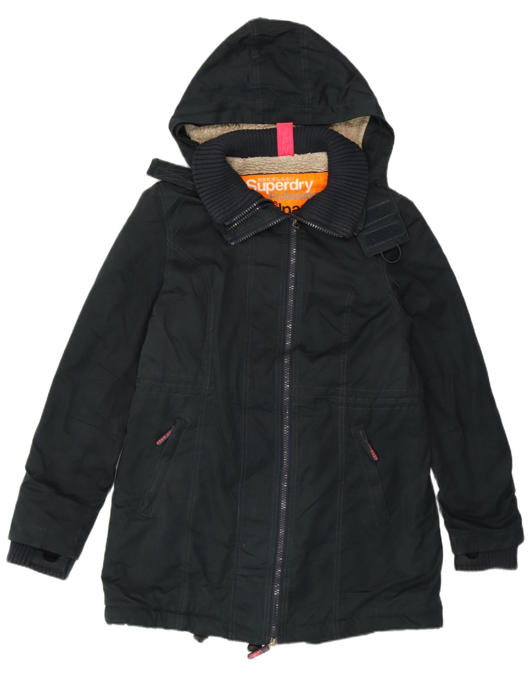 Женская парка Superdry The Windparka UK 16, большая черная, полиэстер