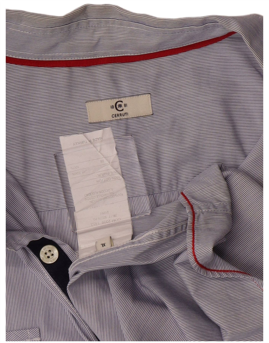 Мужская рубашка Cerruti 1881 XL, синяя хлопковая полоска