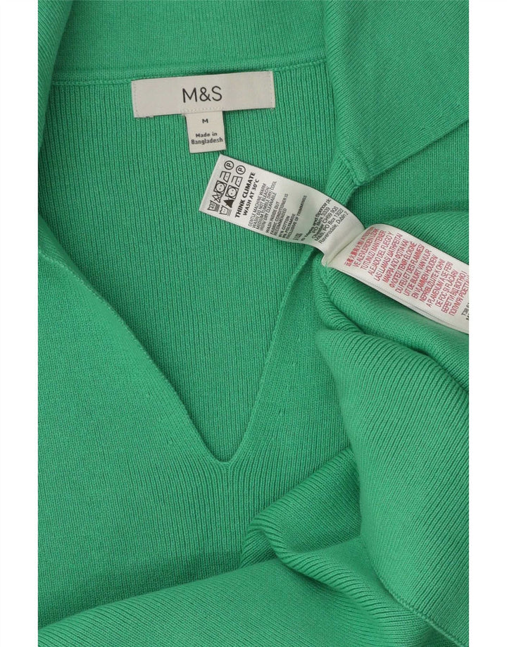 Женская рубашка поло Marks & Spencer UK 12, хлопковый средний зеленый цвет